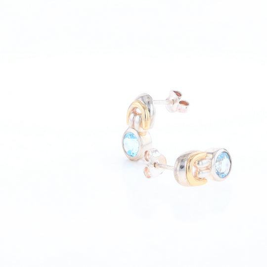 Blue Topaz Stud Earrings