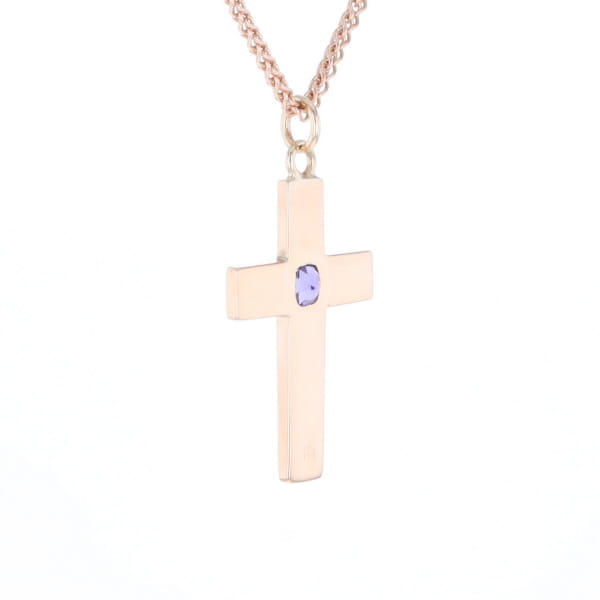 Cross Pendant with Purple Sapphire