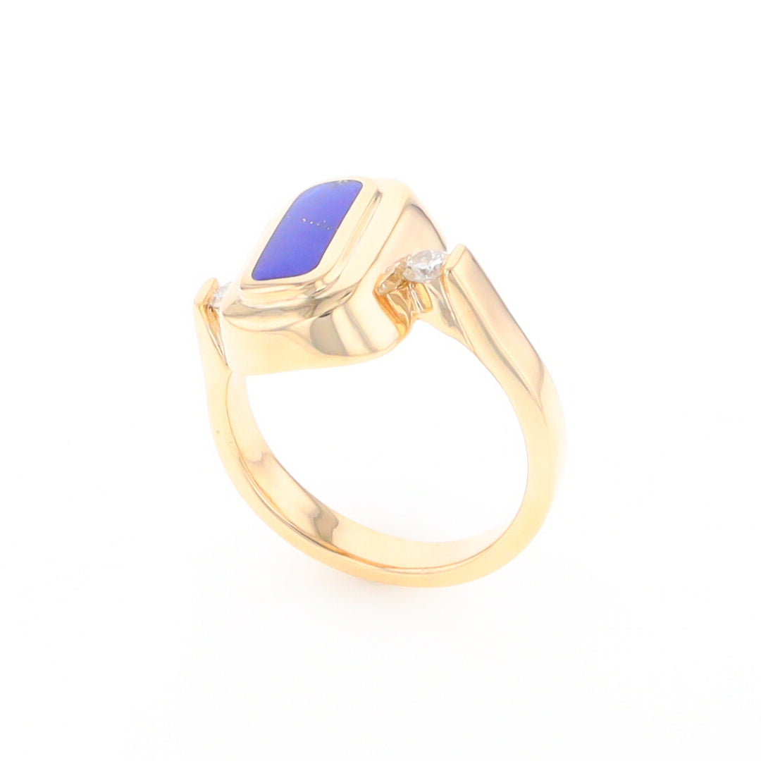 Lapis 0.16ctw Diamond Ring