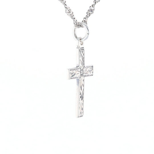 Floral Vine Cross Pendant