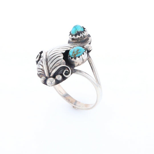 Native Turquoise Feather Ring