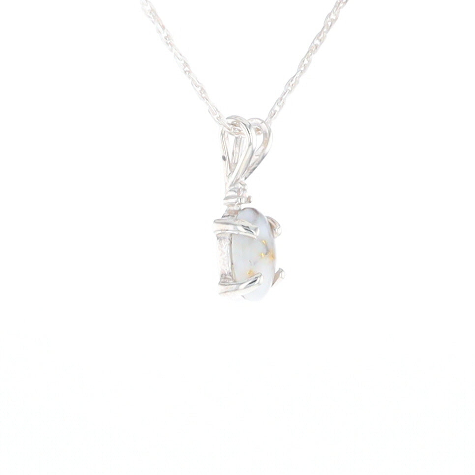 Gold Quartz Cabochon Necklace