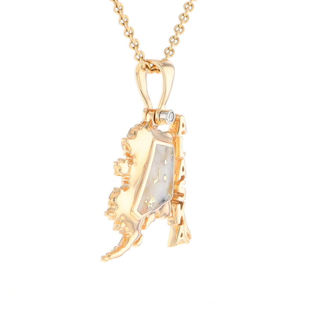 Alaska Gold Quartz Inlaid Pendant