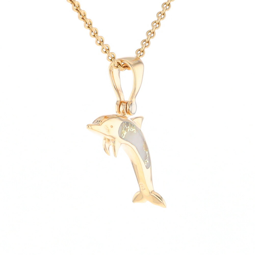 Gold Quartz Dolphin Pendant - G2