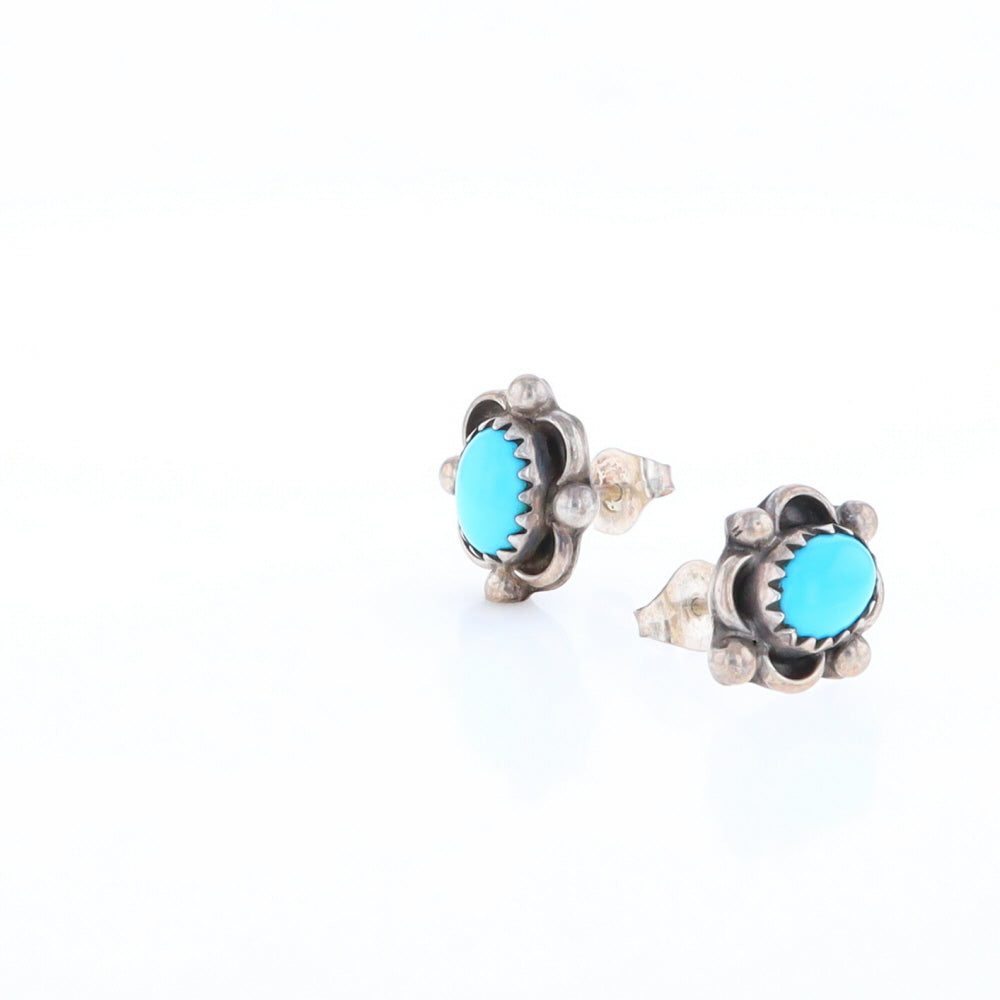 Turquoise Floral Framed Earrings