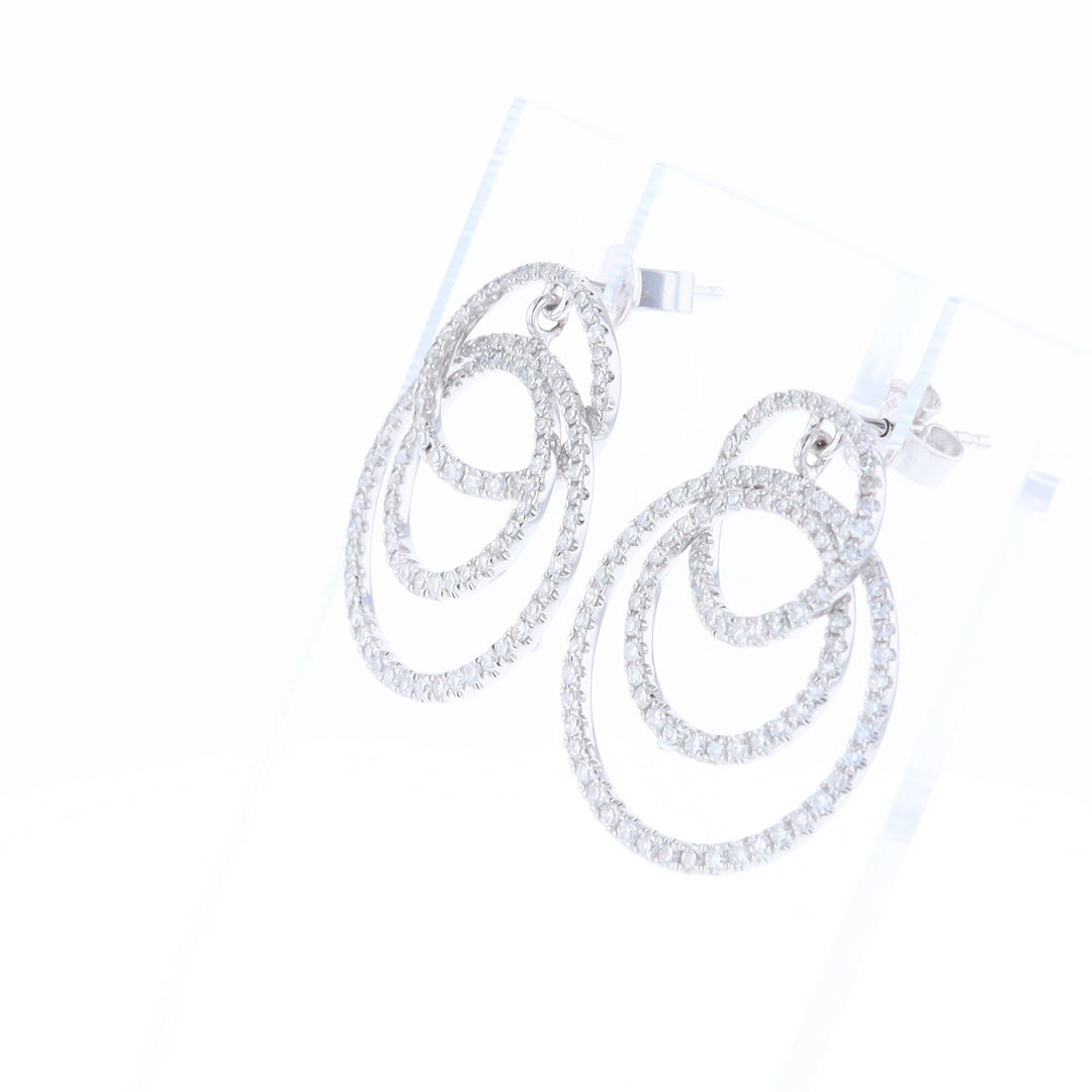 Diamond Circle Dangle Earrings