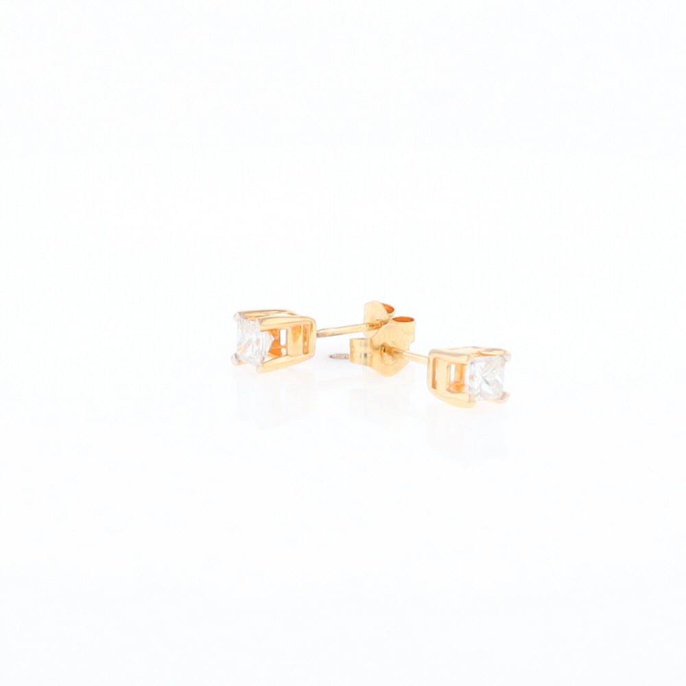 0.48ctw Princess Cut Diamond Studs