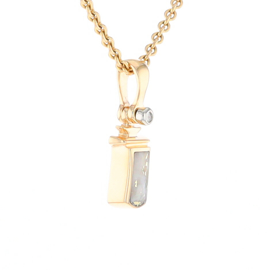 Gold Quartz Banner Shaped Pendant