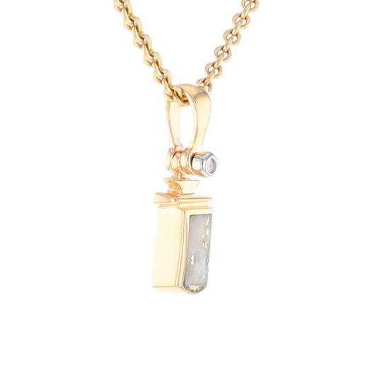 Gold Quartz Banner Shaped Pendant