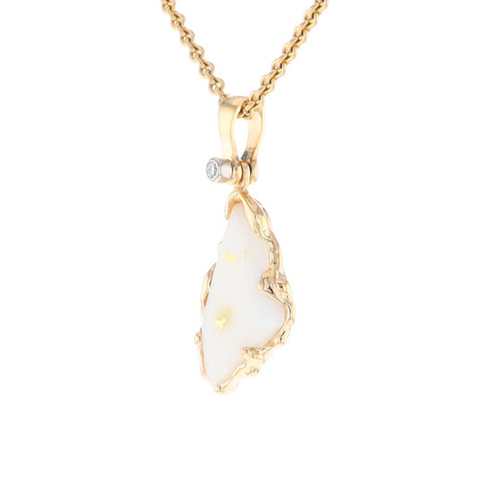 Gold Quartz Freeform Pendant (G2)