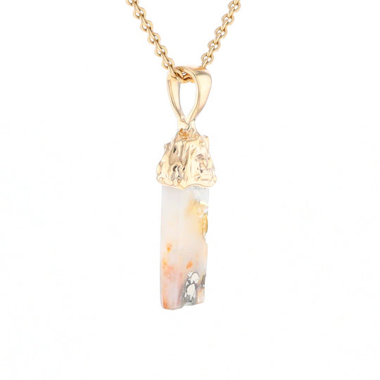 Gold Quartz Free Form Pendant