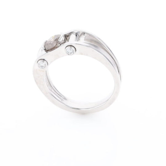 Men's Contemporary White Gold Industrial Brown Diamond Ring