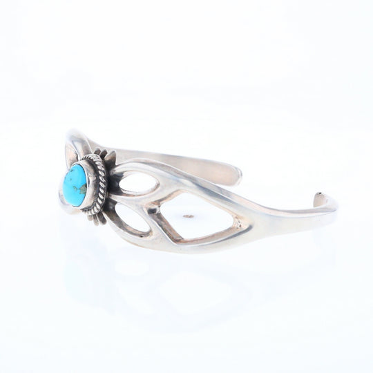 Native Silver Turquoise Butterfly Cuff Bracelet