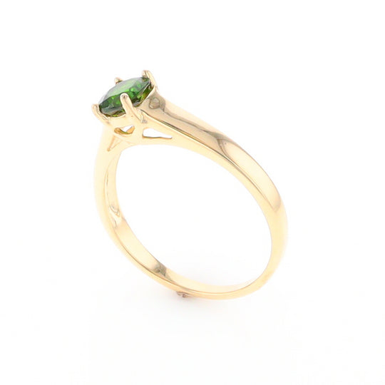 Chrome Diopside Solitaire Ring