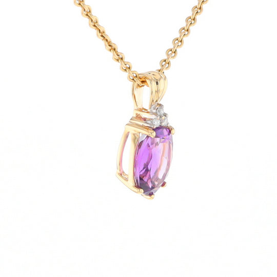 Oval Amethyst Diamond Pendant