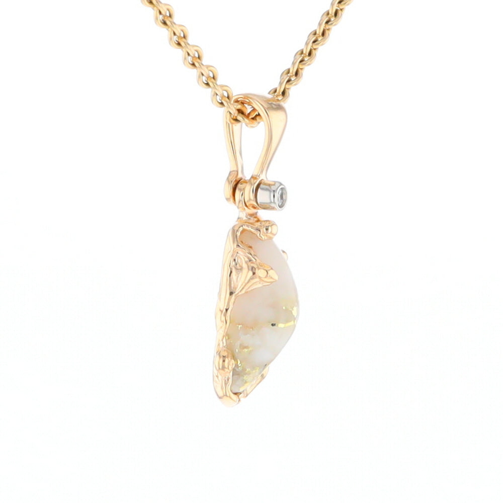 Gold Quartz Free Form Pendant