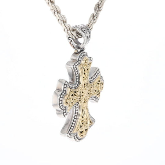 Sterling and 18K Gold Konstantino Cross Pendant