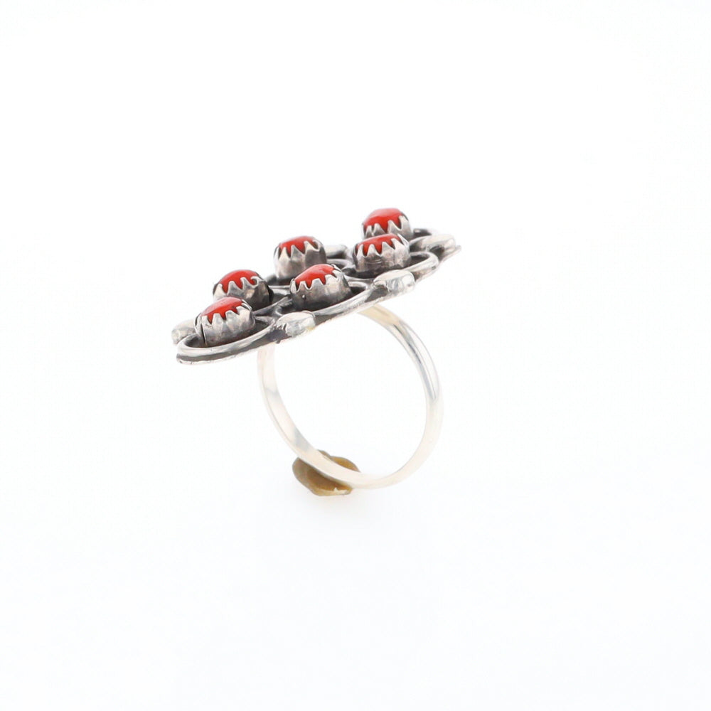 Bezel Set Coral Ring