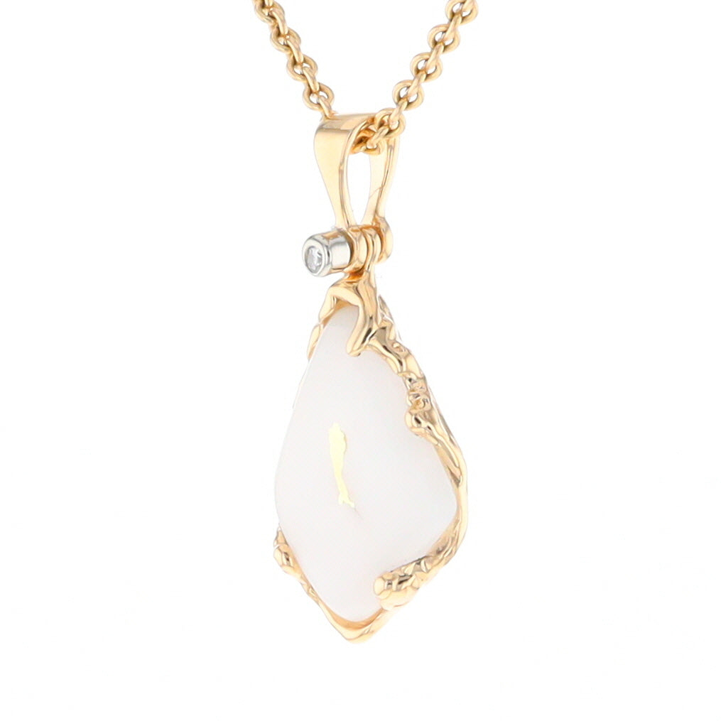 Gold Quartz Freeform Pendant (G2)