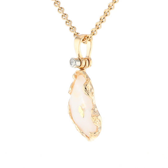 Gold Quartz Freeform Pendant (G2)