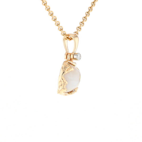 Gold Quartz Freeform Pendant - G1