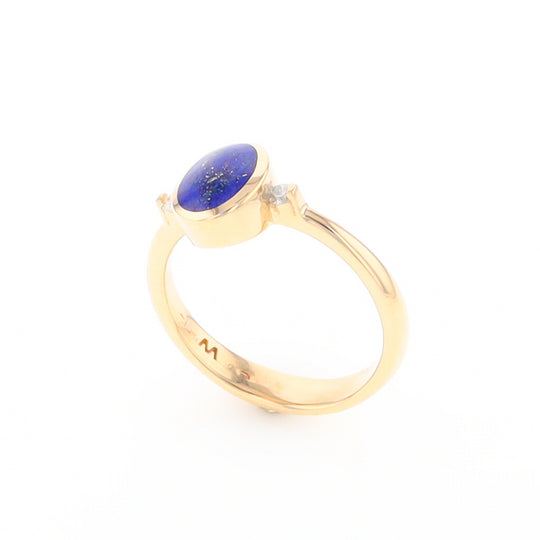 Oval Lapis Diamond Ring