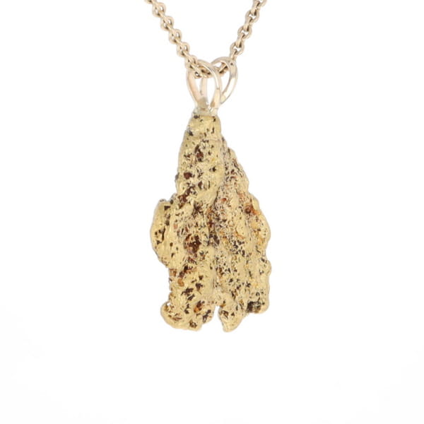 Gold Natural Nugget Flat Pendant