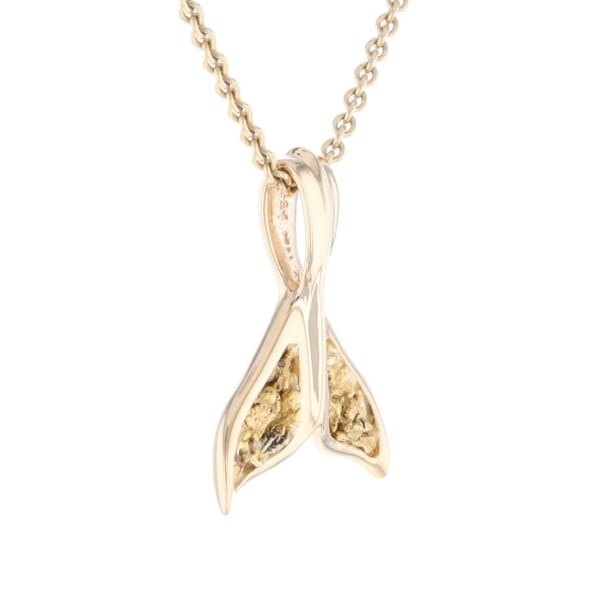 Whale Tail Gold Nugget Pendant