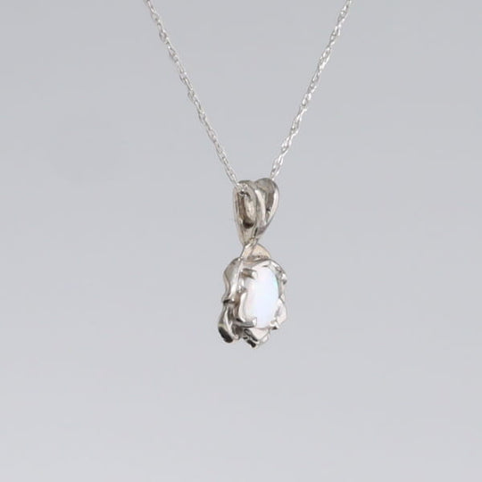 White Opal Flower Pendant