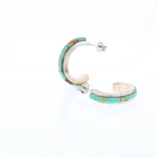 Turquoise Semi-Hoop Earrings