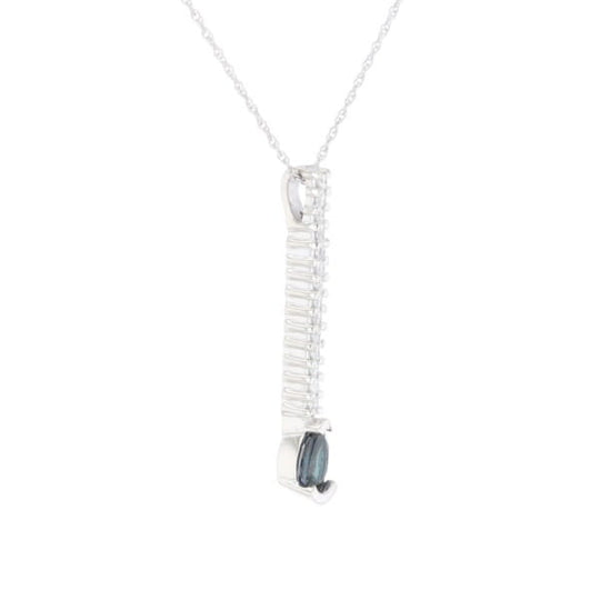 Pear Blue Sapphire Drop Pendant
