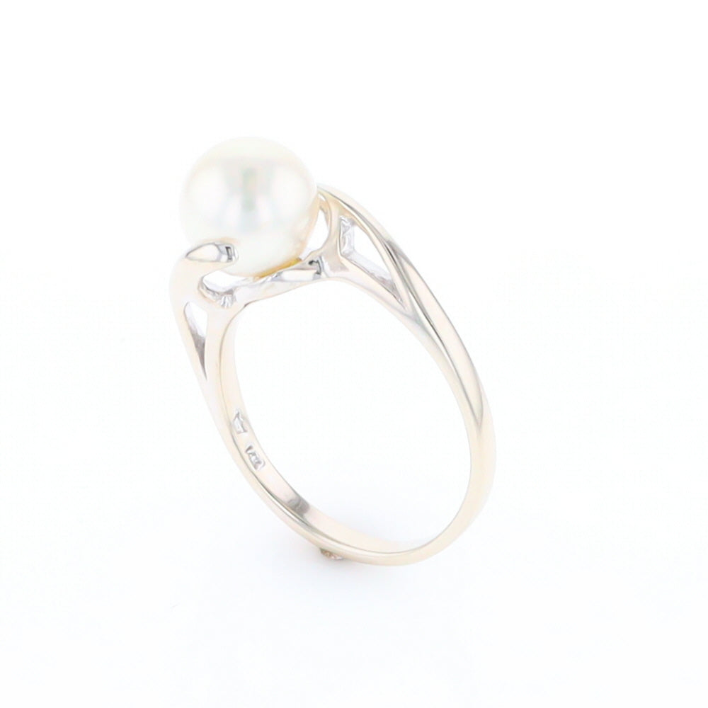 Pearl Solitaire Bypass Ring