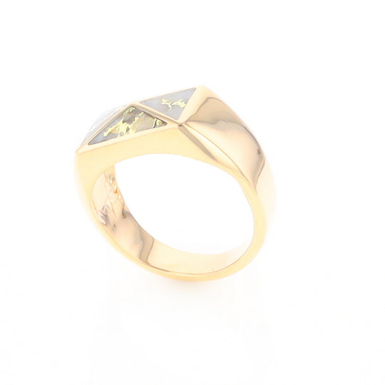 Four Section Gold Quartz Inlaid Men's Ring G2