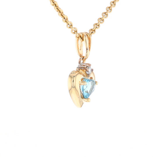 Blue Topaz Heart Pendant