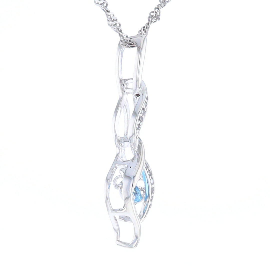 Floating Topaz Twisted Pendant