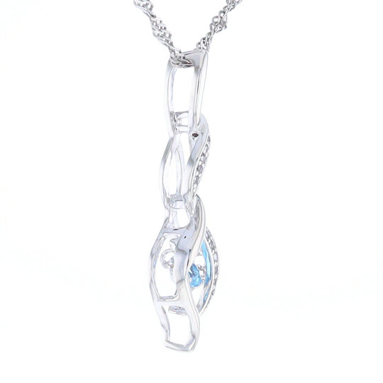 Floating Topaz Twisted Pendant