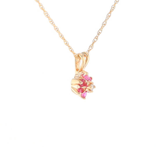 Ruby Flower Pendant