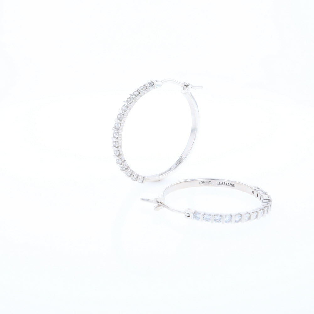 Cubic Zirconia Hoop Earrings