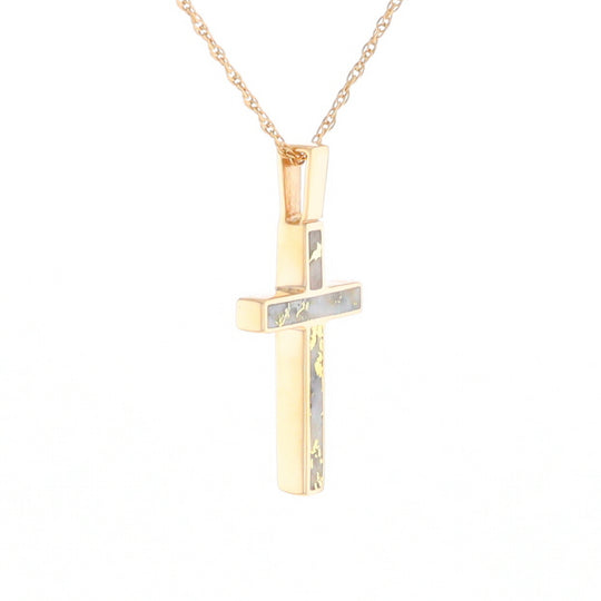 Three Section Gold Quartz Cross - G2