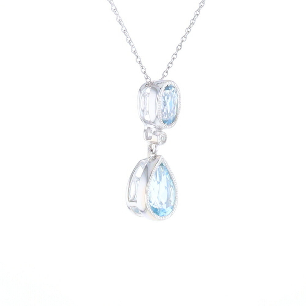Oval and Pear-Shaped Aquamarine Pendant