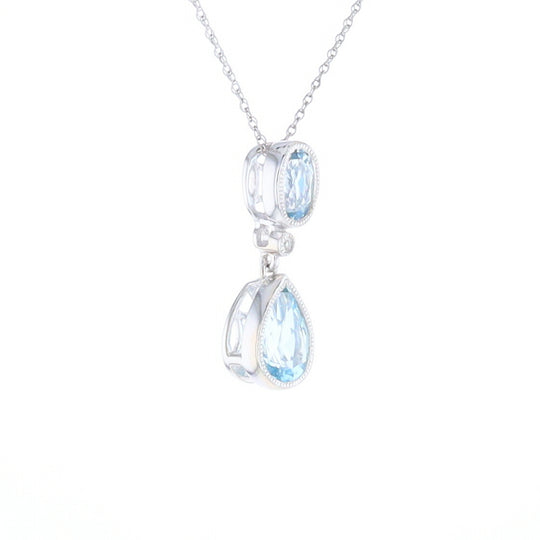 Oval and Pear-Shaped Aquamarine Pendant