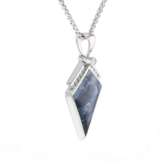 Pietersite Kite Shaped Inlaid Pendant with 0.19ctw Diamonds