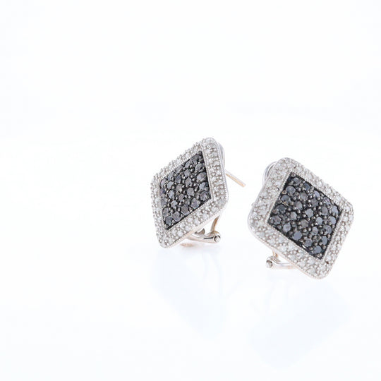 Pavé Black and White Diamond Earrings