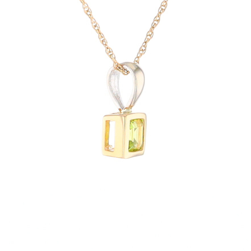 Two-Tone Bezel Peridot Pendant
