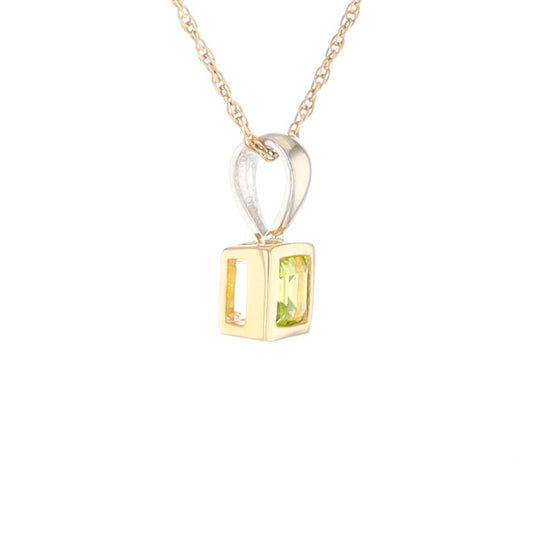 Two-Tone Bezel Peridot Pendant