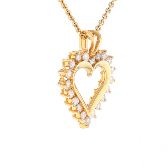 Open Heart Diamond Halo Pendant