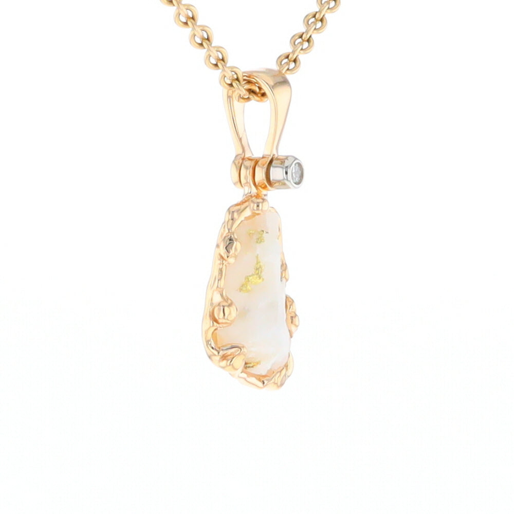 Rough Gold Quartz Freeform Pendant