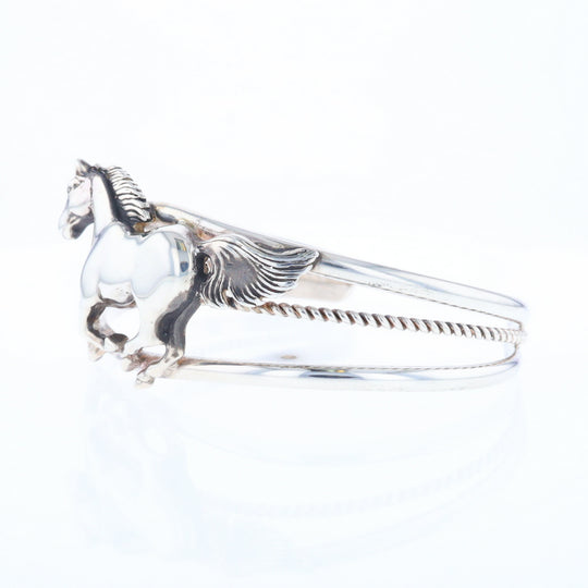 Silver Horse Native Cuff Bracelet