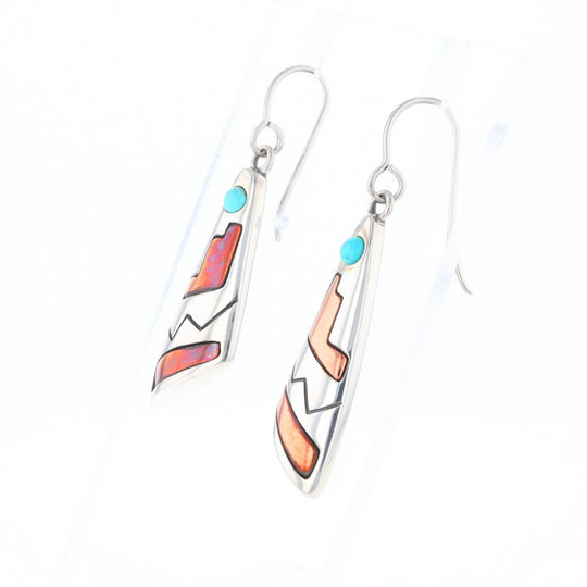 Native Triangle Turquoise Hook Earrings