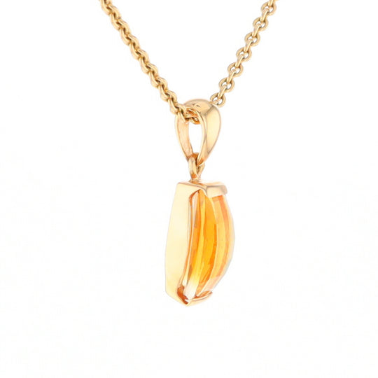 Fancy Cut Citrine Solitaire Pendant